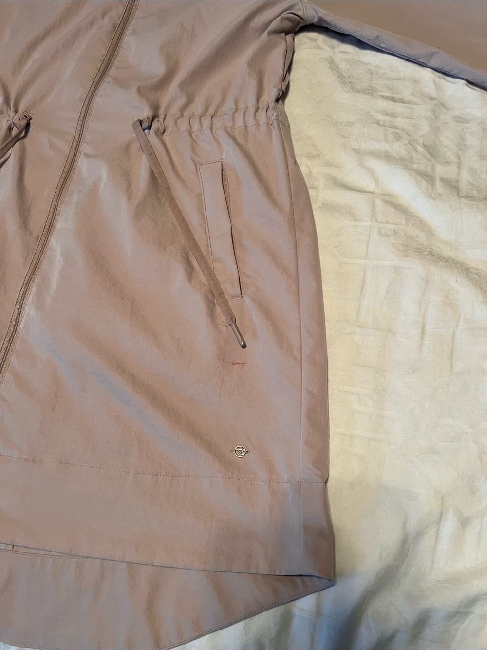 Women’s Hooded Long Jacket - Blush Pink - Picture 4 of 5